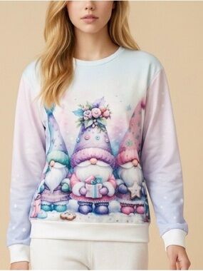 Pastel Gnome Graphic Sweatshirt - Women